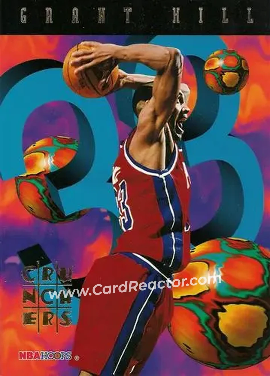 1995-96 Hoops - Grant Hill Number Crunchers #3 - Grant Hill - Detroit Pistons - Front