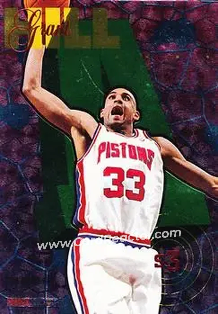1995-96 Hoops - Grant Hill Slams #S3 - Grant Hill - Detroit Pistons - Front