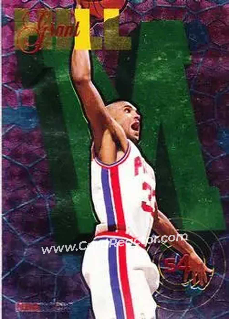 1995-96 Hoops - Grant Hill Slams #S4 - Grant Hill - Detroit Pistons - Front