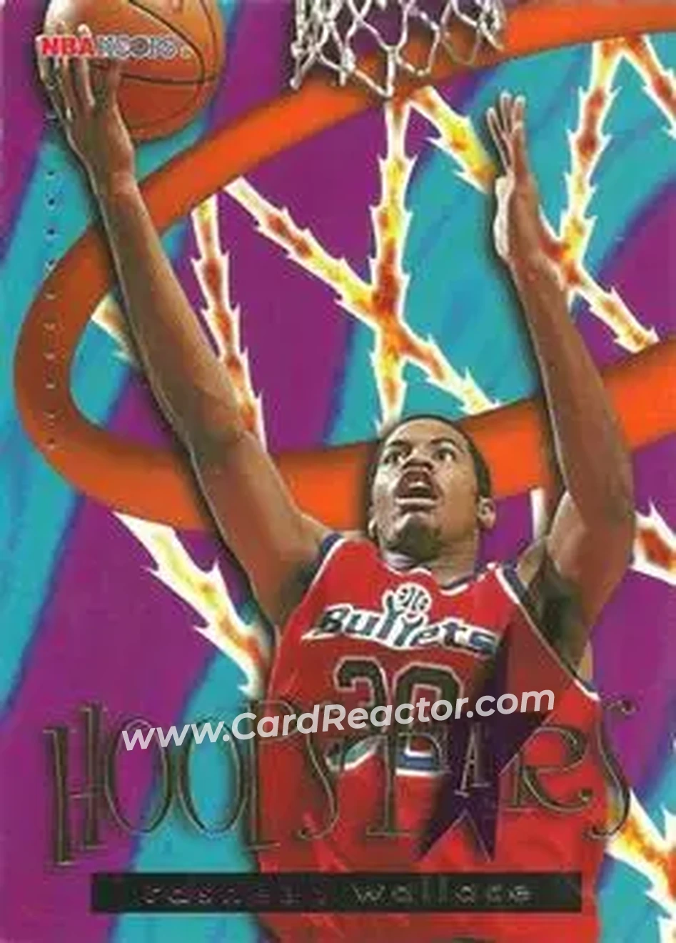 1995-96 Hoops - Hoopstars #HS12 - Rasheed Wallace - Washington Bullets - Front
