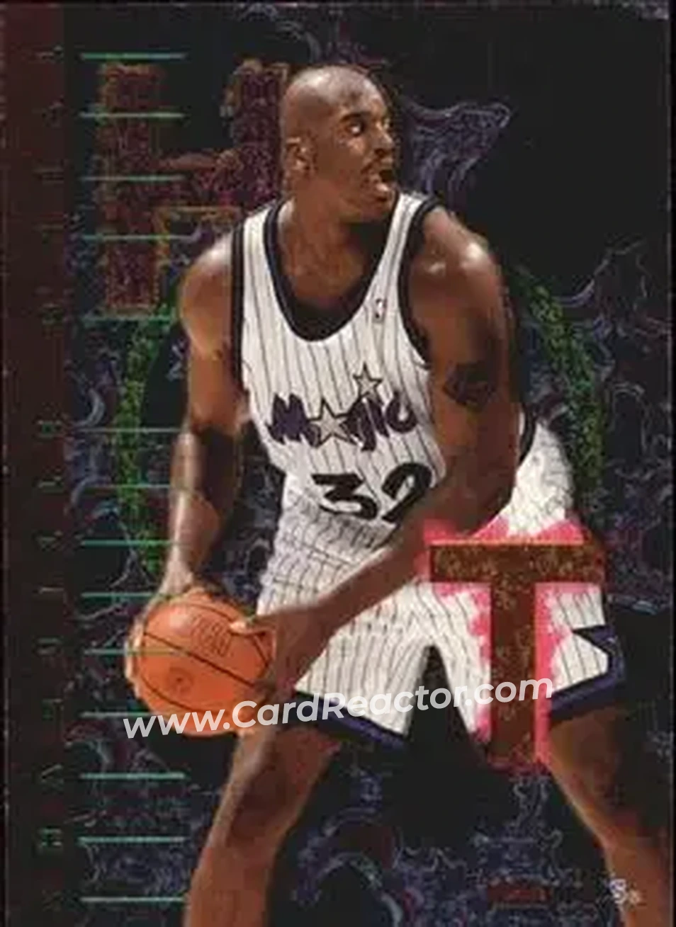1995-96 Hoops - Hot List #8 - Shaquille O'Neal - Orlando Magic - Front