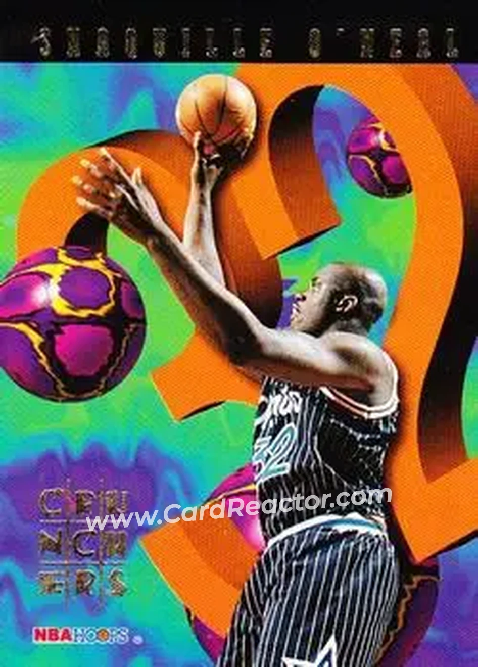 1995-96 Hoops - Number Crunchers #2 - Shaquille O'Neal - Orlando Magic - Front