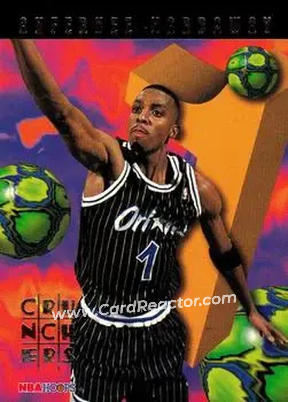 1995-96 Hoops - Number Crunchers #6 - Anfernee Hardaway - Orlando Magic - Front