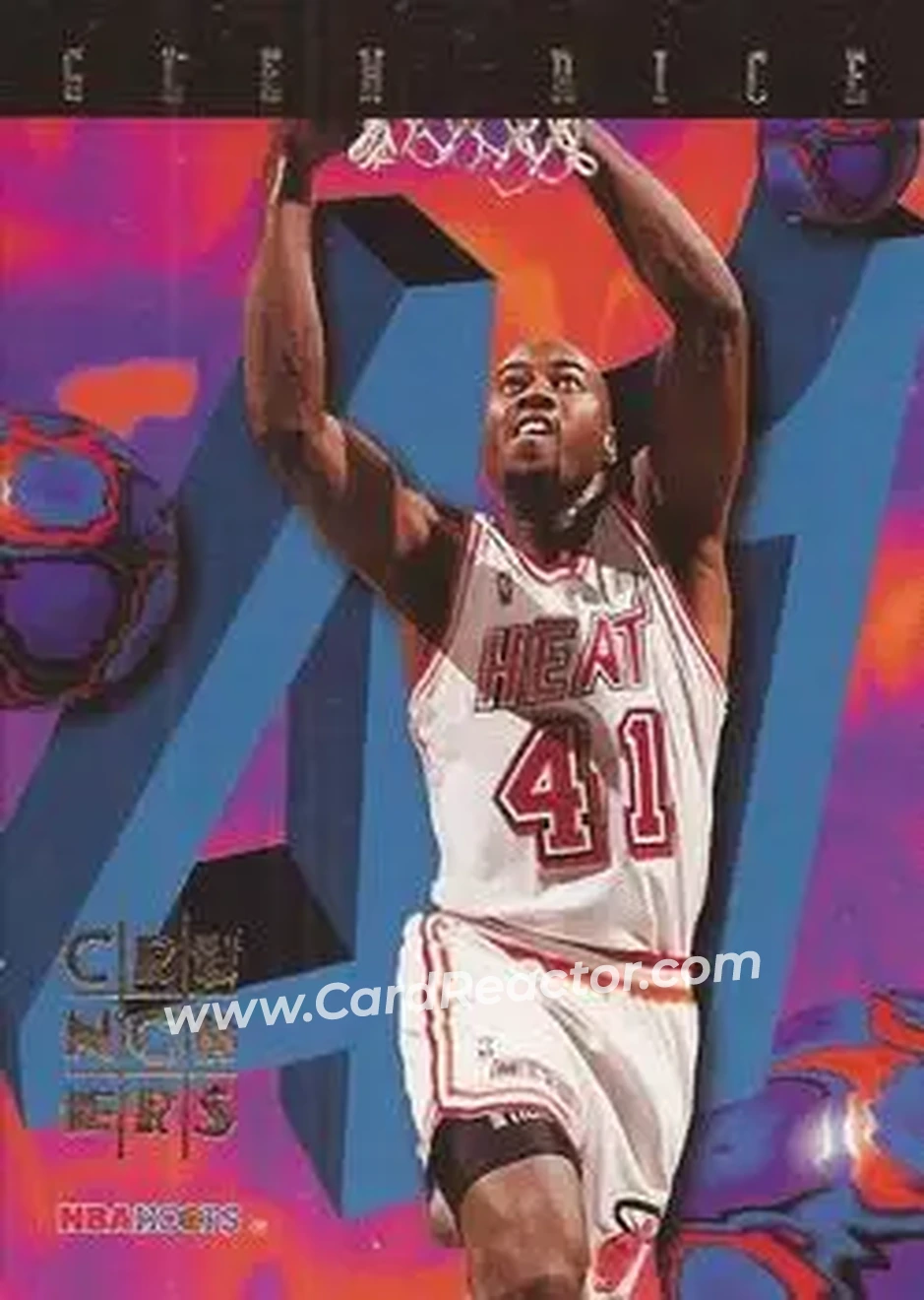 1995-96 Hoops - Number Crunchers #20 - Glen Rice - Miami Heat - Front