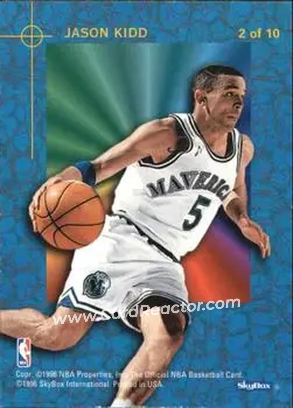 1995-96 Hoops - Power Palette #2 - Jason Kidd - Dallas Mavericks - Back
