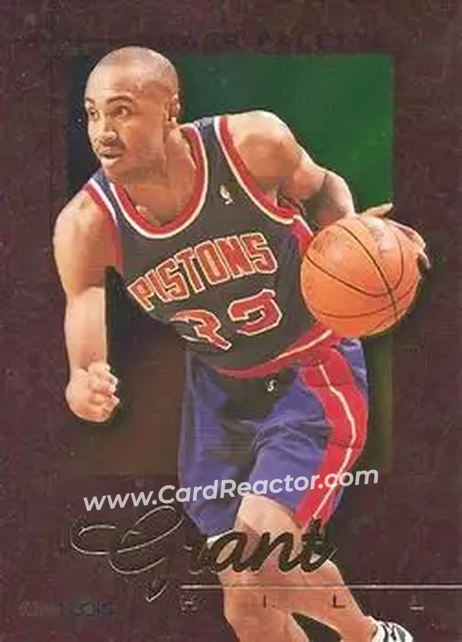 1995-96 Hoops - Power Palette #3 - Grant Hill - Detroit Pistons - Front