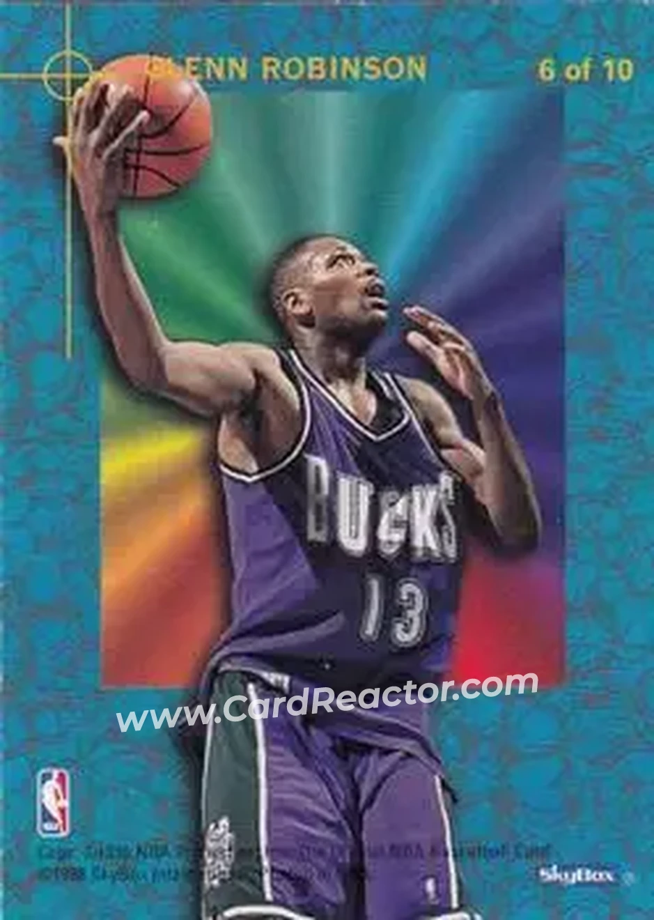 1995-96 Hoops - Power Palette #6 - Glenn Robinson - Milwaukee Bucks - Back