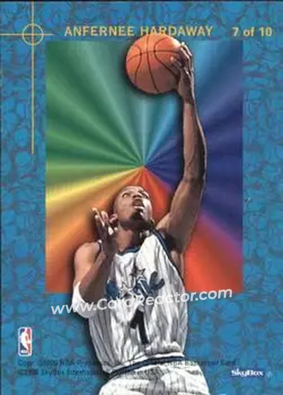 1995-96 Hoops - Power Palette #7 - Anfernee Hardaway - Orlando Magic - Back