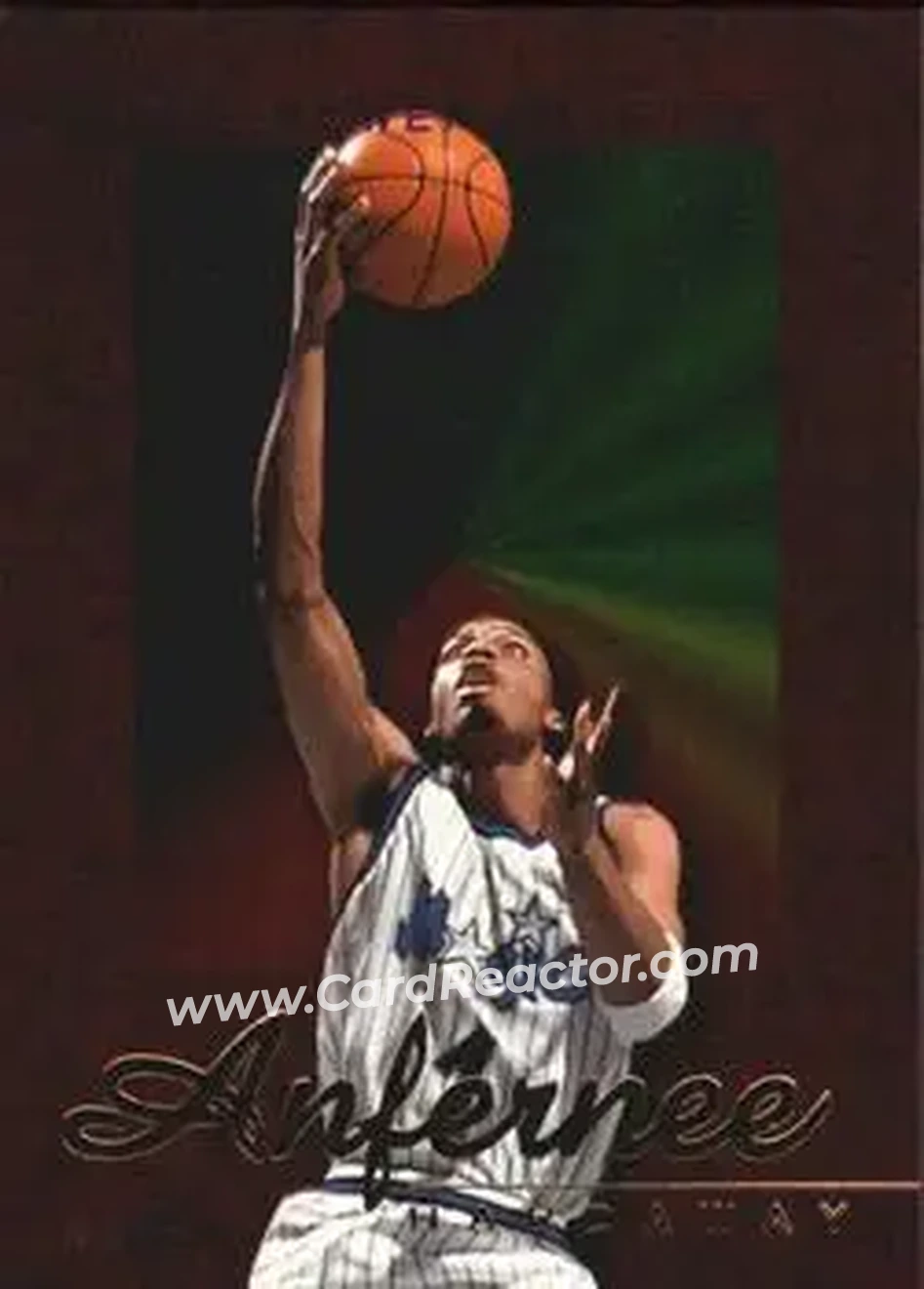 1995-96 Hoops - Power Palette #7 - Anfernee Hardaway - Orlando Magic - Front