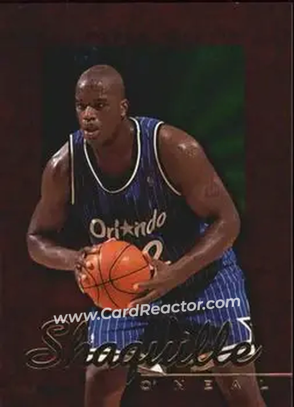 1995-96 Hoops - Power Palette #8 - Shaquille O'Neal - Orlando Magic - Front