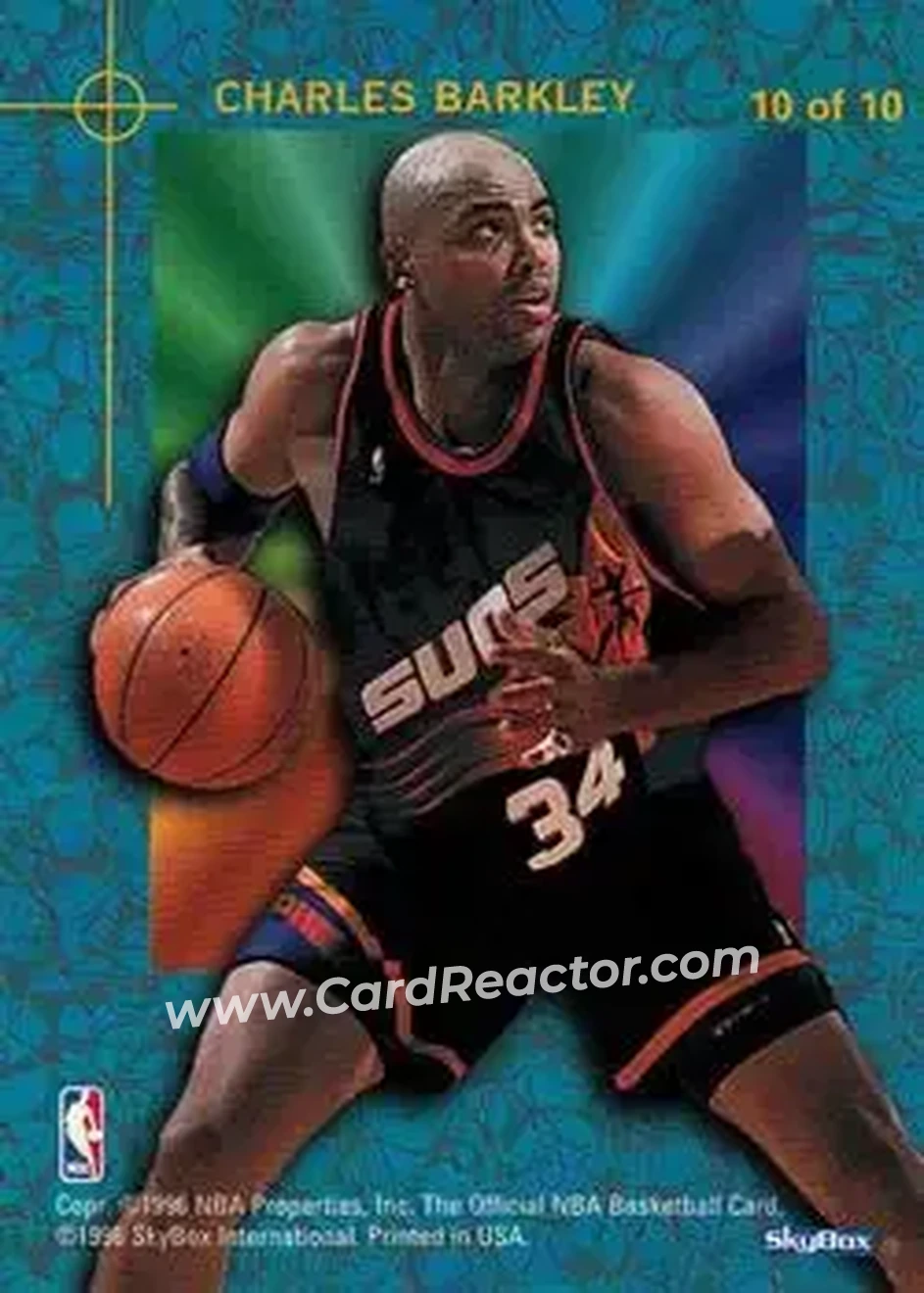 1995-96 Hoops - Power Palette #10 - Charles Barkley - Phoenix Suns - Back