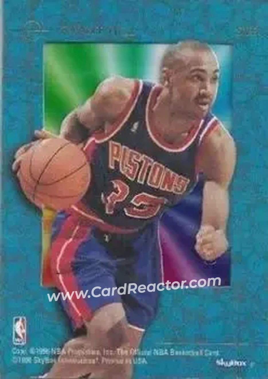 1995-96 Hoops - SkyView #SV3 - Grant Hill - Detroit Pistons - Back