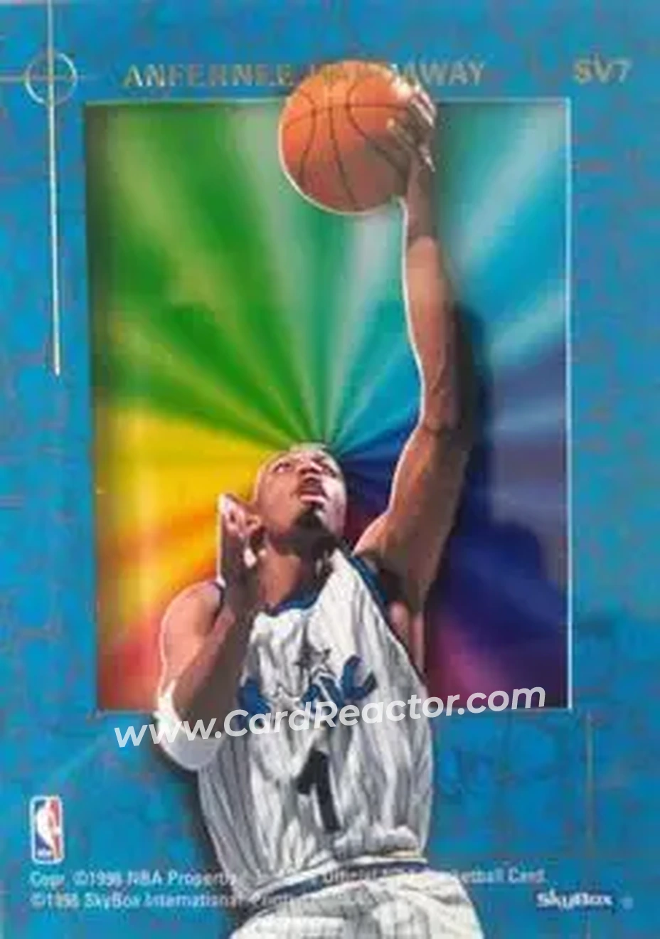 1995-96 Hoops - SkyView #SV7 - Anfernee Hardaway - Orlando Magic - Back