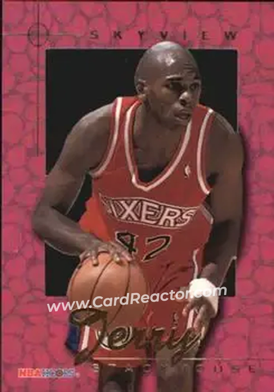1995-96 Hoops - SkyView #SV9 - Jerry Stackhouse - Philadelphia 76ers - Front