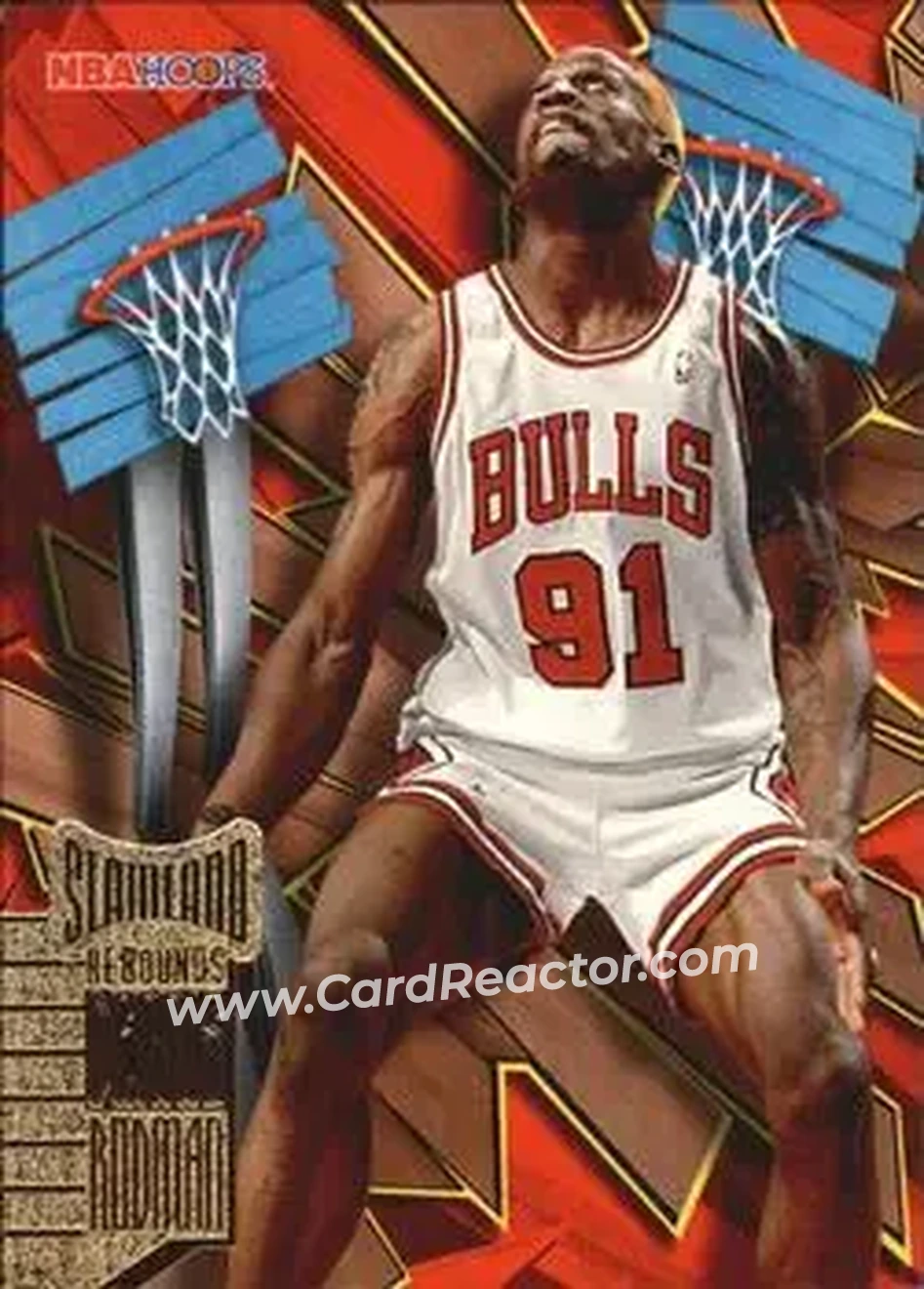 1995-96 Hoops - Slamland #SL8 - Dennis Rodman - Chicago Bulls - Front