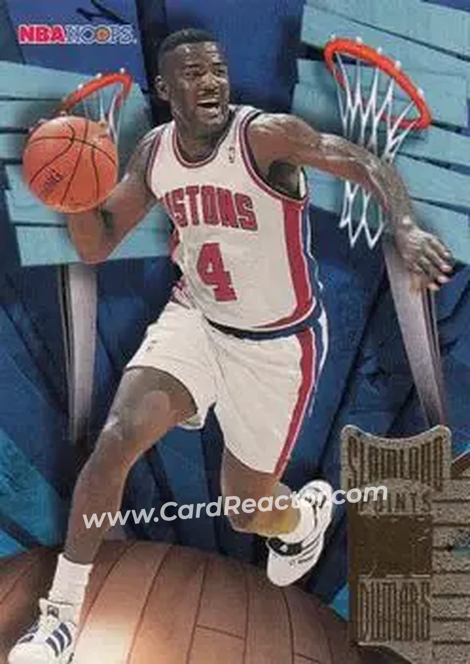 1995-96 Hoops - Slamland #SL13 - Joe Dumars - Detroit Pistons - Front