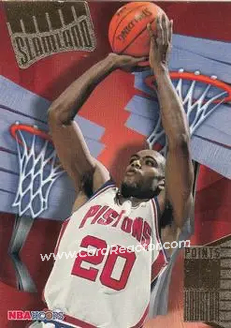 1995-96 Hoops - Slamland #SL15 - Allan Houston - Detroit Pistons - Front
