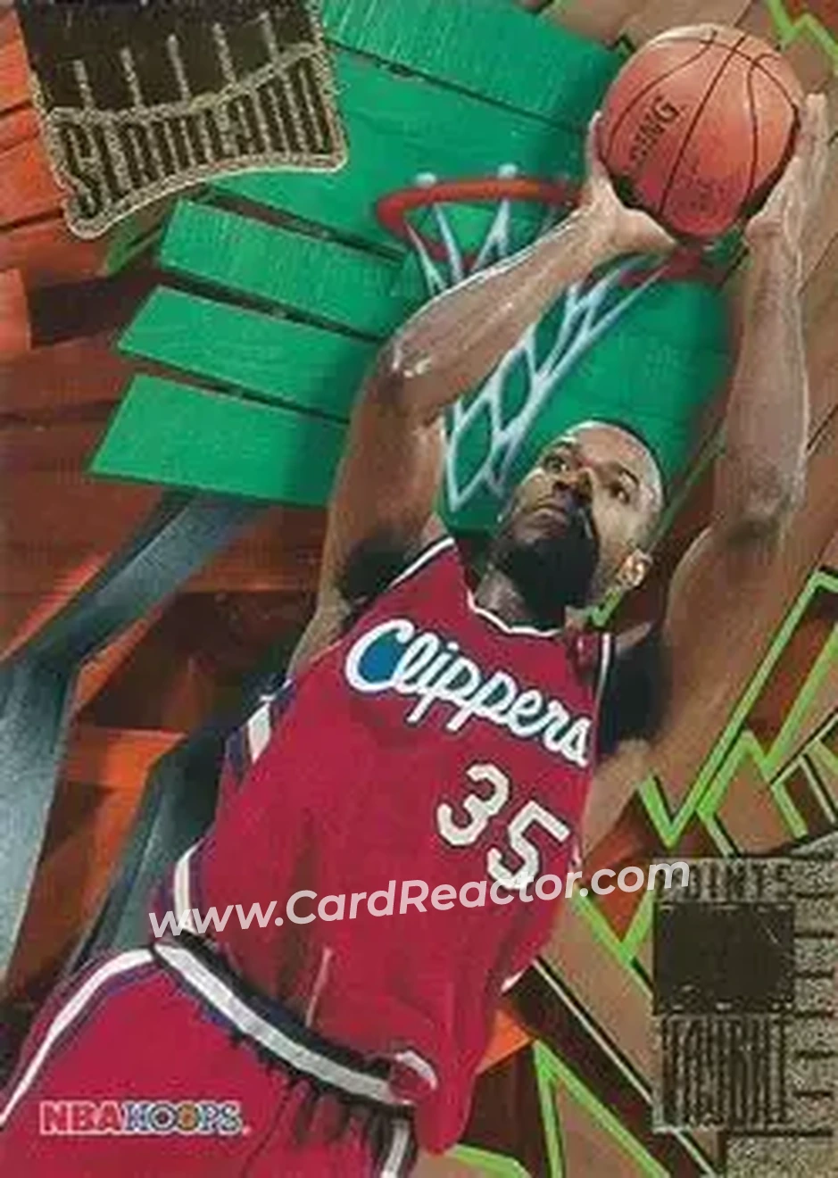 1995-96 Hoops - Slamland #SL21 - Loy Vaught - Los Angeles Clippers - Front