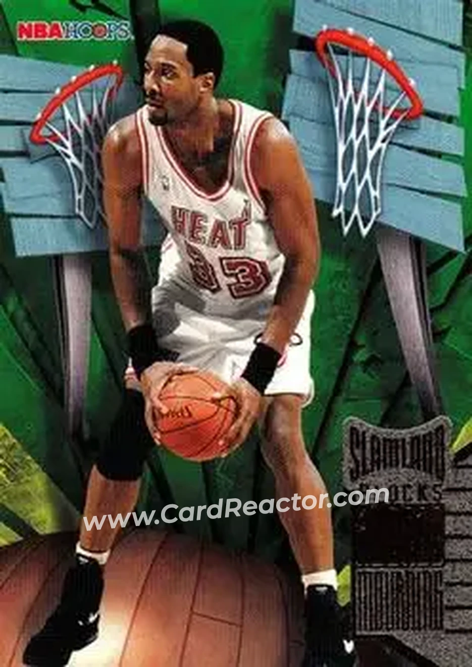 1995-96 Hoops - Slamland #SL24 - Alonzo Mourning - Miami Heat - Front