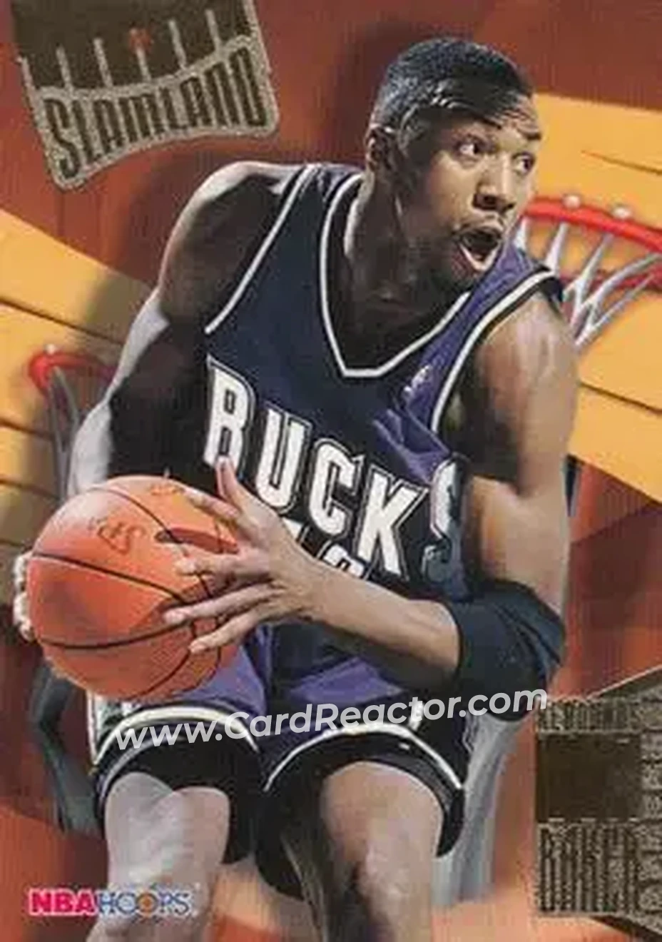 1995-96 Hoops - Slamland #SL26 - Vin Baker - Milwaukee Bucks - Front