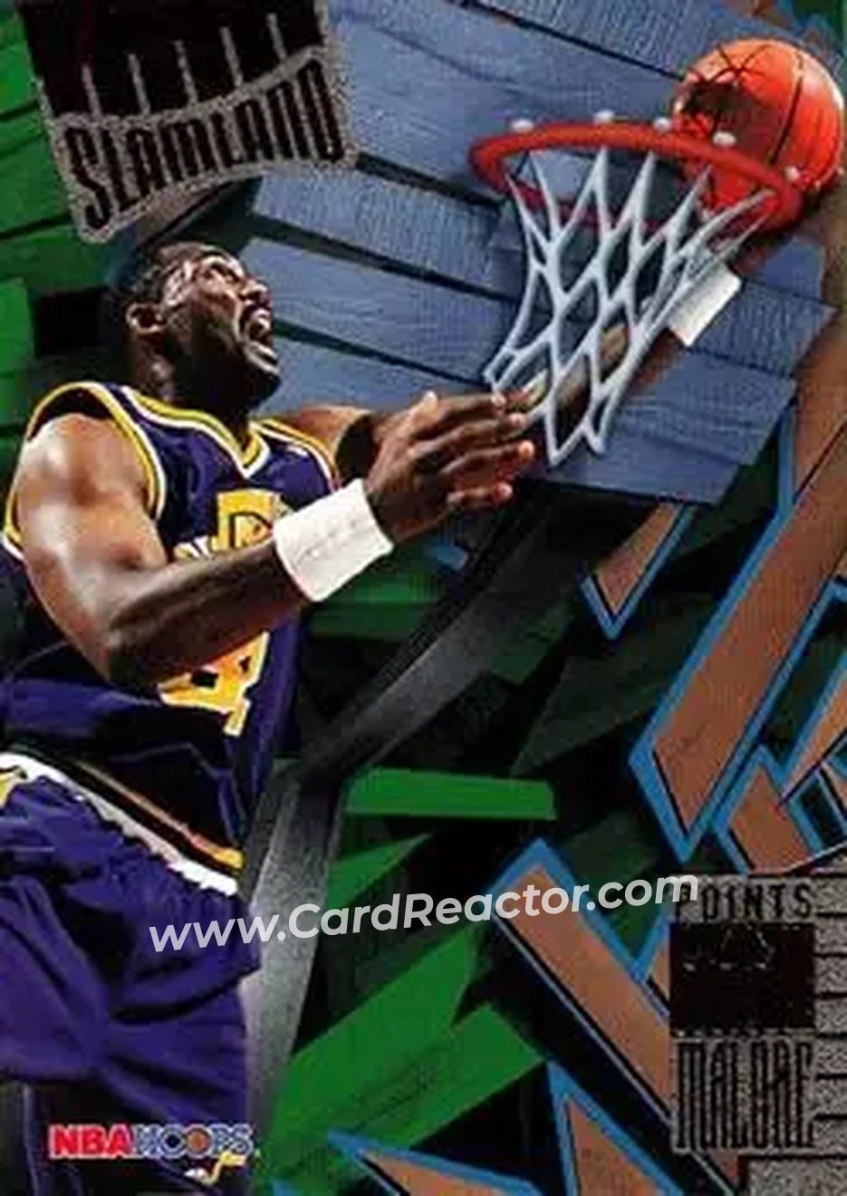 1995-96 Hoops - Slamland #SL46 - Karl Malone - Utah Jazz - Front