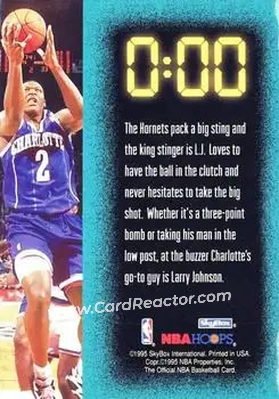 1995-96 Hoops - Series 1 Promo Singles #NNO - Larry Johnson - Charlotte Hornets - Back