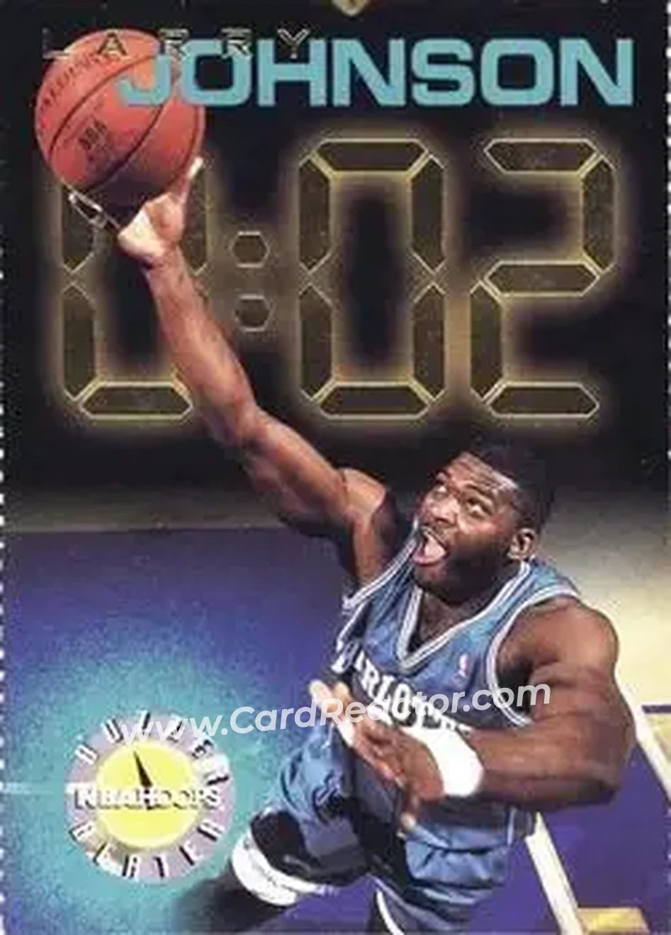 1995-96 Hoops - Series 1 Promo Singles #NNO - Larry Johnson - Charlotte Hornets - Front