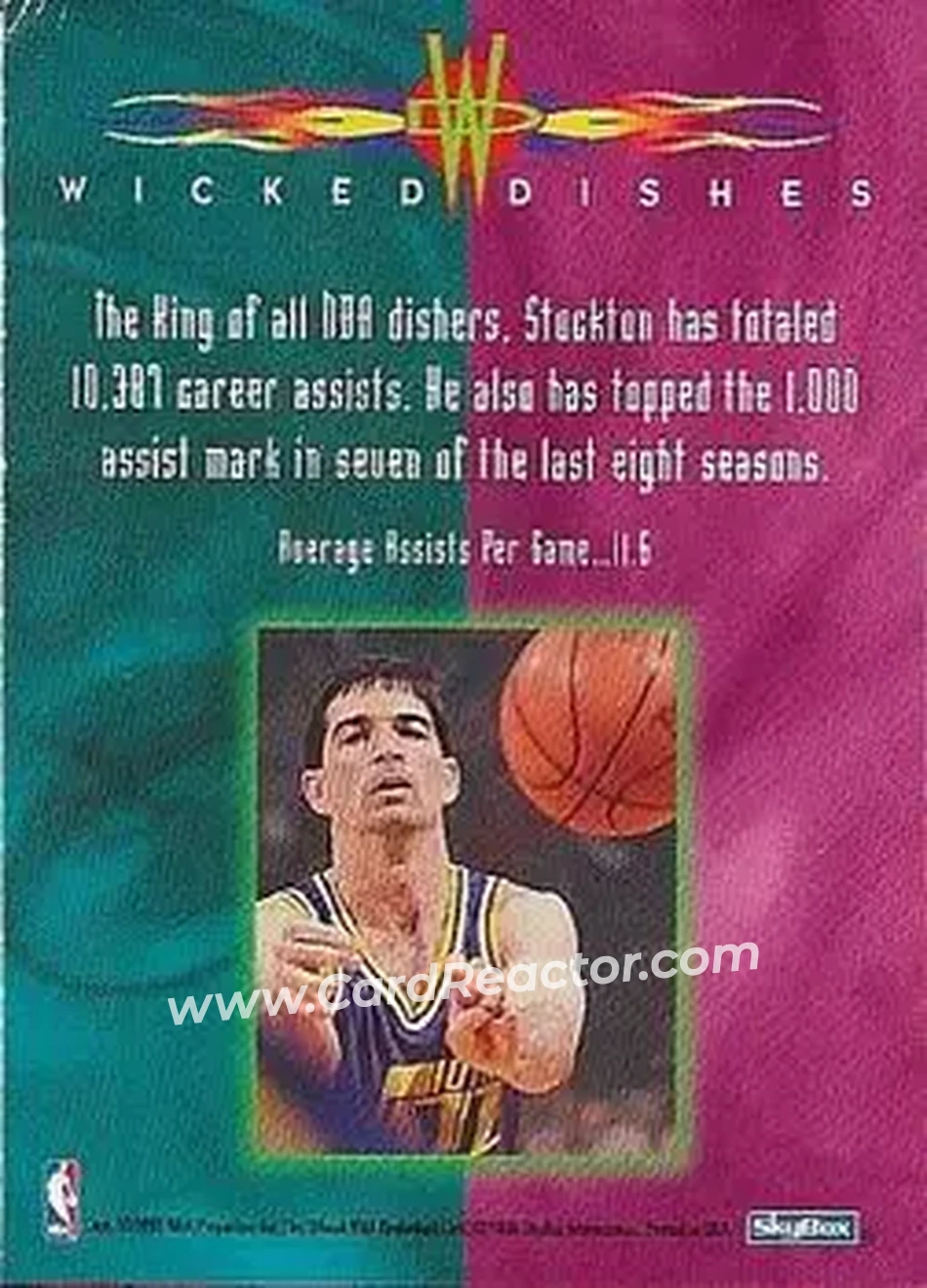 1995-96 Hoops - Series 2 Promo Singles #NNO - John Stockton - Utah Jazz - Back