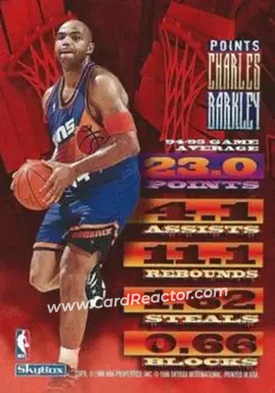 1995-96 Hoops - Series 2 Promo Singles #NNO - Charles Barkley - Phoenix Suns - Back