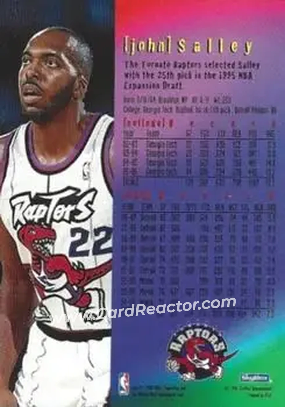1995-96 Hoops - Series 2 Promo Singles #NNO - John Salley - Toronto Raptors - Back