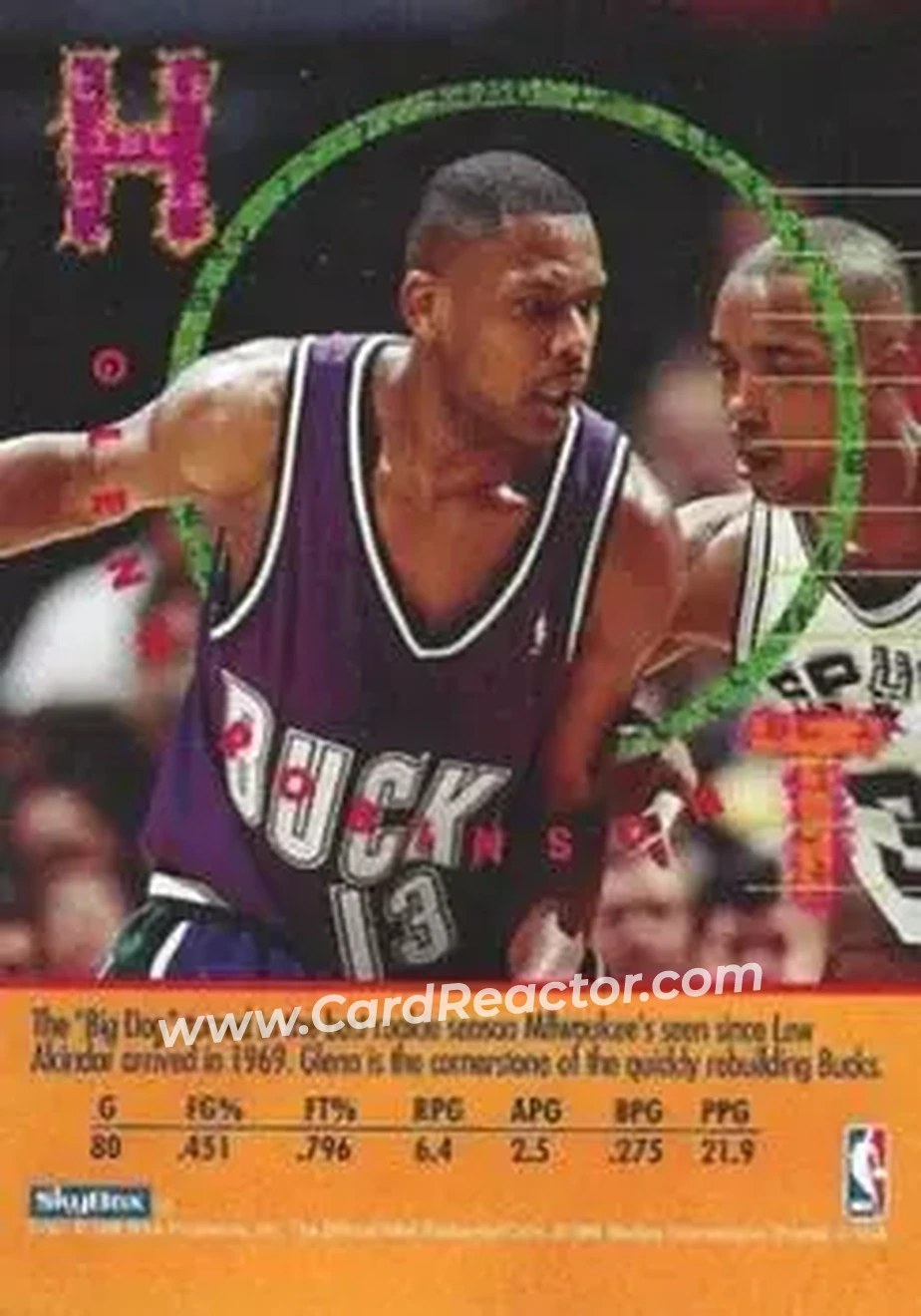 1995-96 Hoops - Series 2 Promo Singles #NNO - Glenn Robinson - Milwaukee Bucks - Back