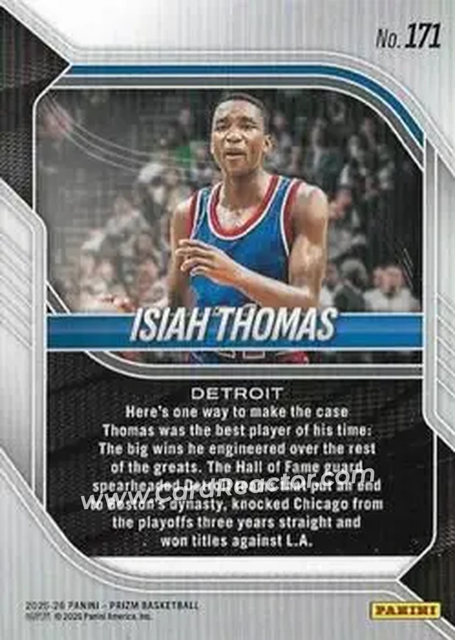 2025-26 Panini Prizm #171 - Isiah Thomas - Detroit Pistons - Back 2025-26 Panini Prizm #171 - Isiah Thomas - Detroit Pistons - Back