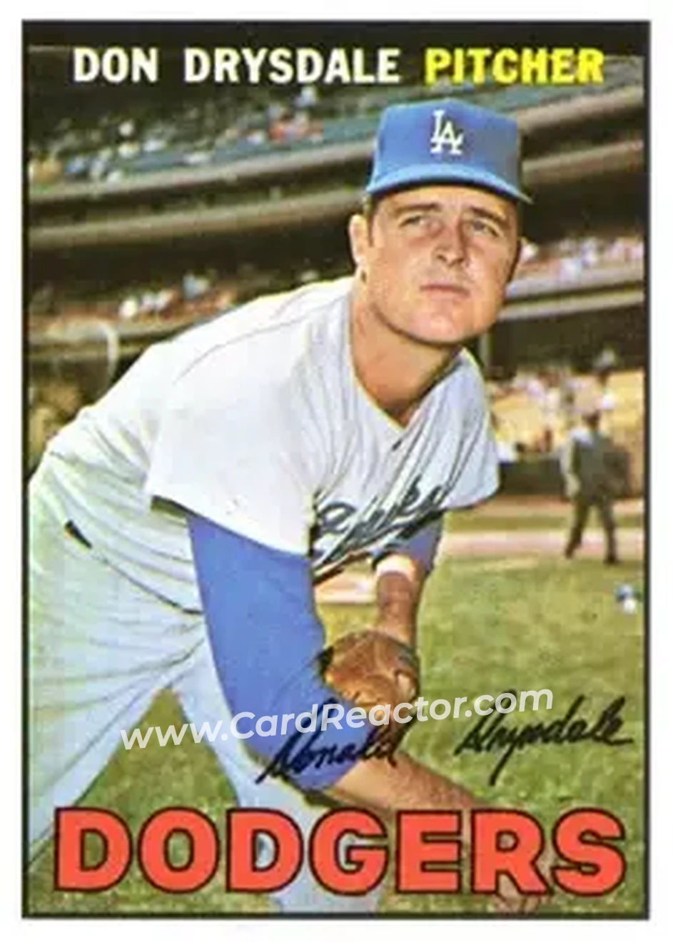 1967 Topps #55 - Don Drysdale - Los Angeles Dodgers - Front