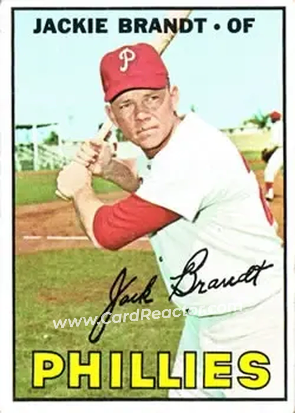 1967 Topps #142 - Jackie Brandt - Philadelphia Phillies - Front 1967 Topps #142 - Jackie Brandt - Philadelphia Phillies - Front