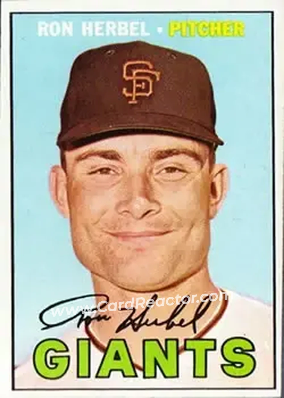 1967 Topps #156 - Ron Herbel - San Francisco Giants - Front
