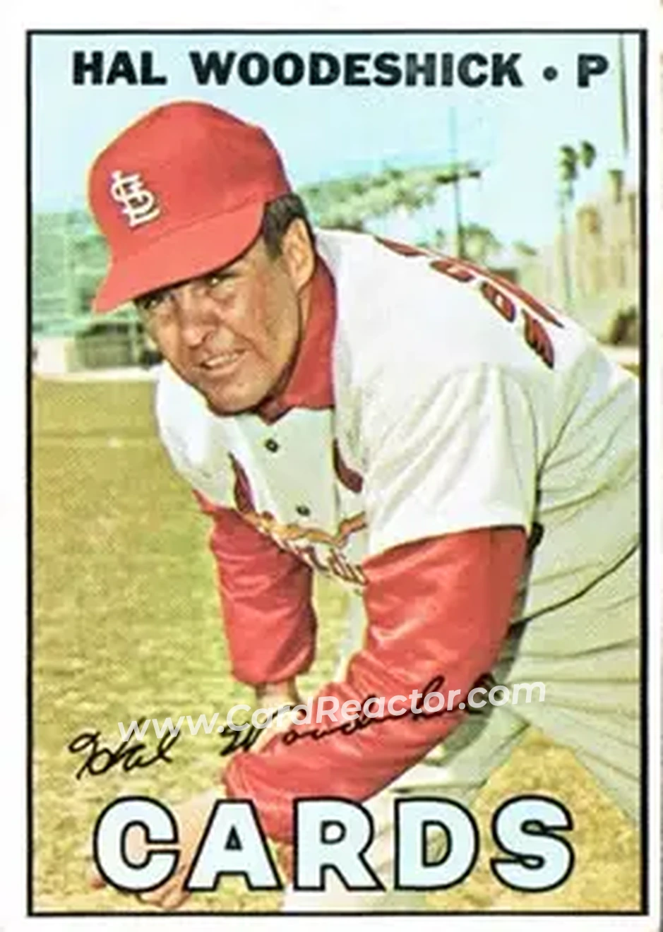 1967 Topps #324 - Hal Woodeshick - St. Louis Cardinals - Front