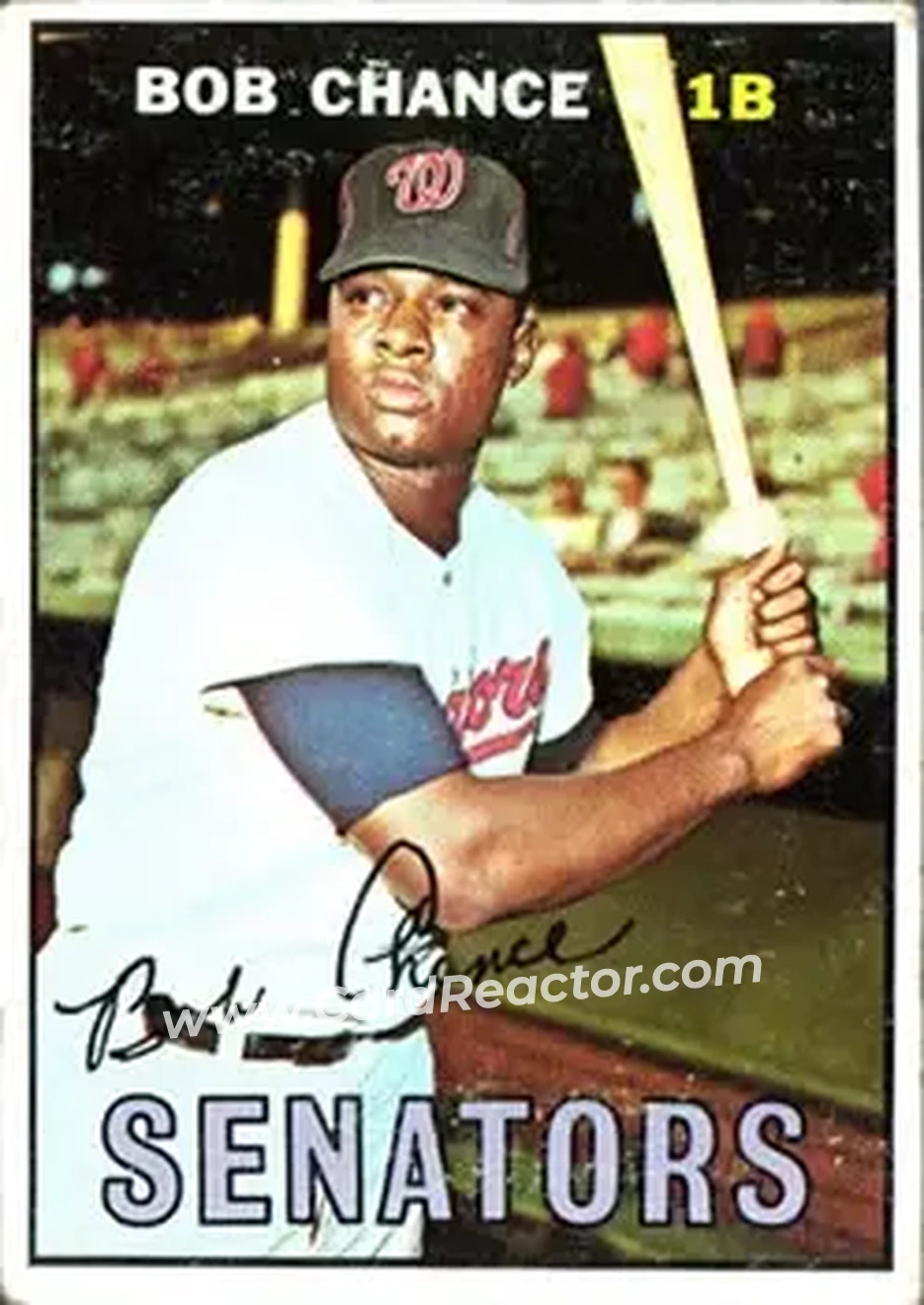 1967 Topps #349 - Bob Chance - Washington Senators - Front 1967 Topps #349 - Bob Chance - Washington Senators - Front