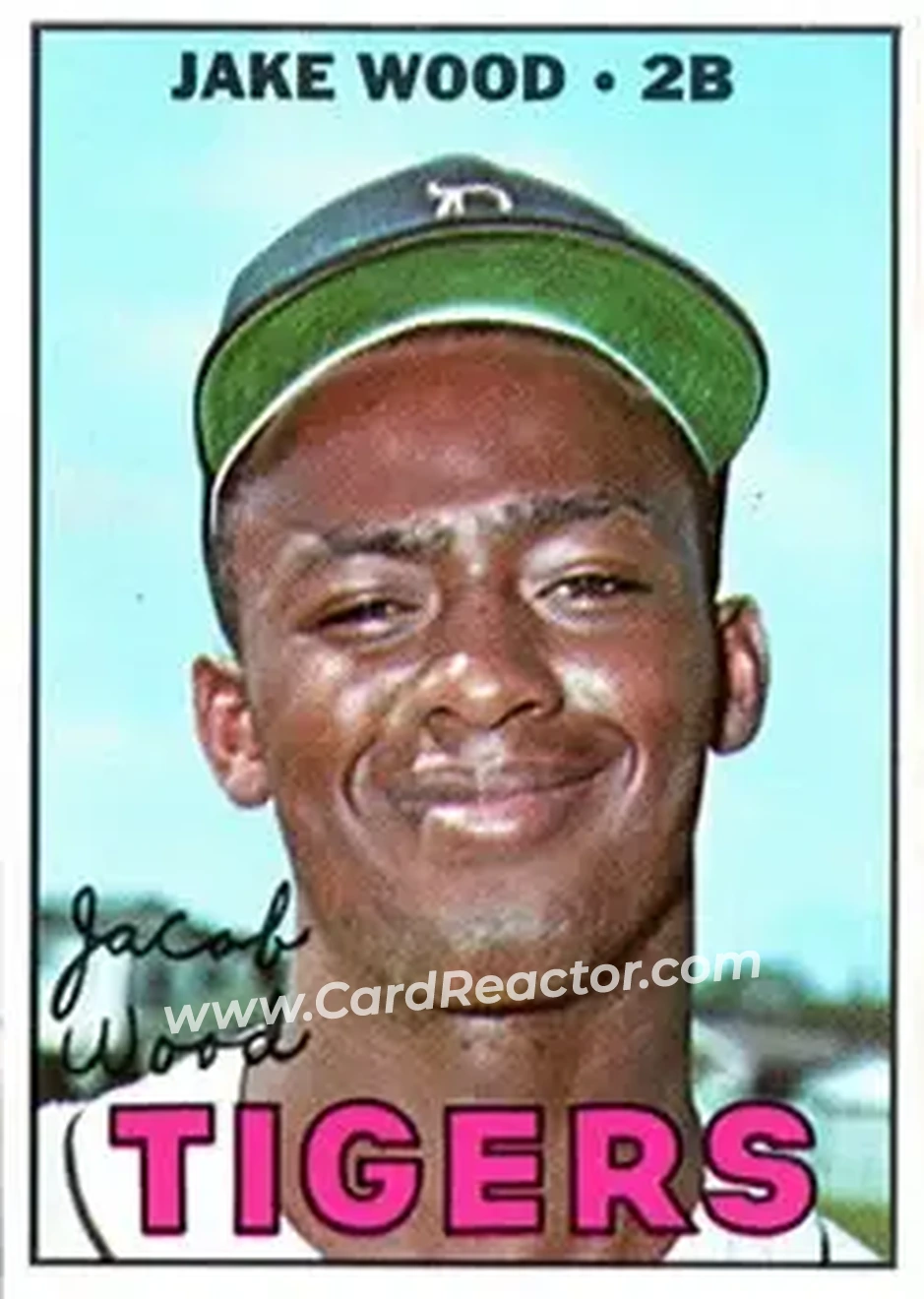1967 Topps #394 - Jake Wood - Detroit Tigers - Front 1967 Topps #394 - Jake Wood - Detroit Tigers - Front