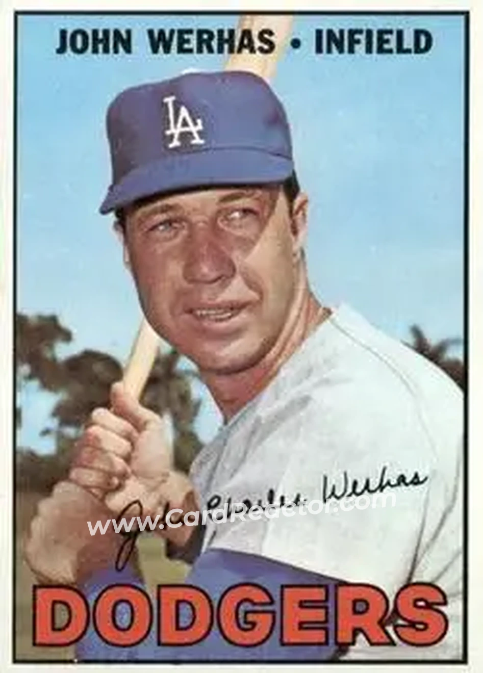 1967 Topps #514 - John Werhas - Los Angeles Dodgers - Front