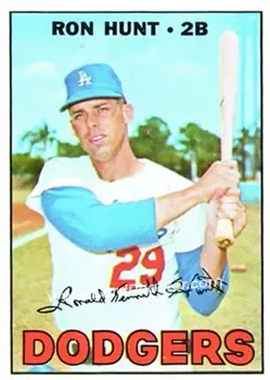 1967 Topps #525 - Ron Hunt - Los Angeles Dodgers - Front
