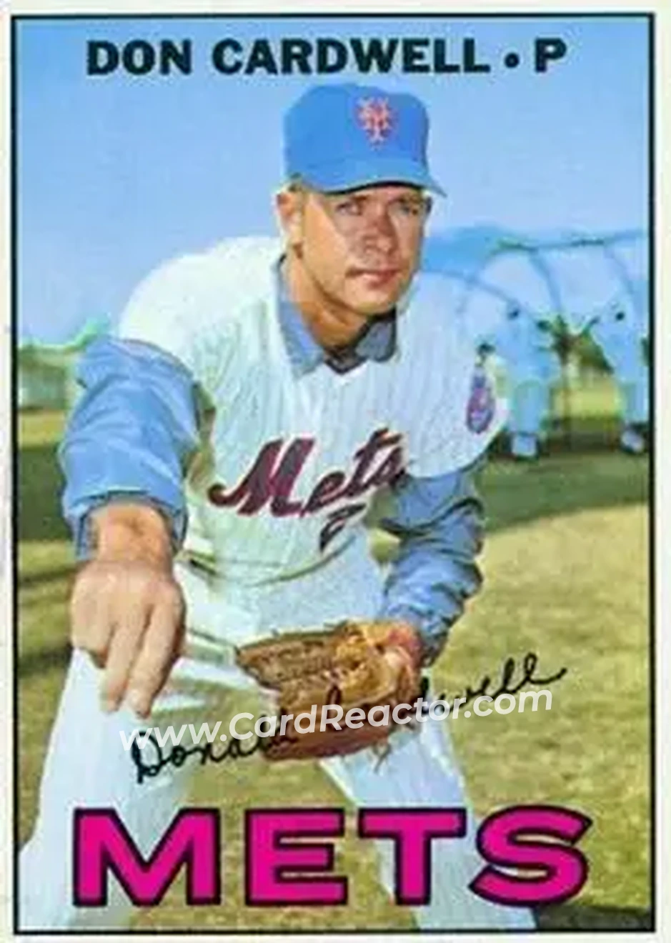1967 Topps #555 - Don Cardwell - New York Mets - Front