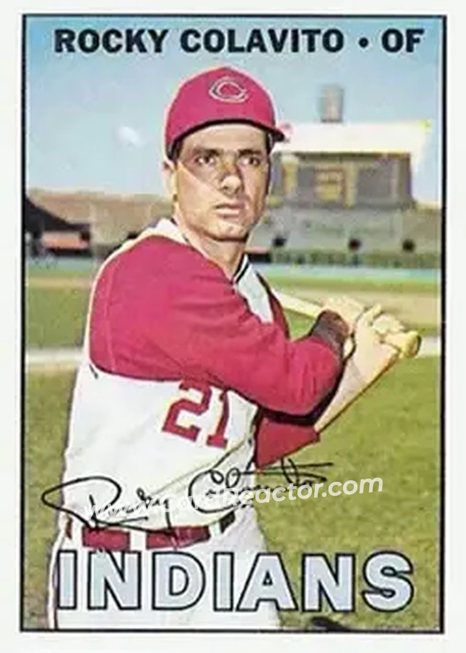 1967 Topps #580 - Rocky Colavito - Cleveland Indians - Front