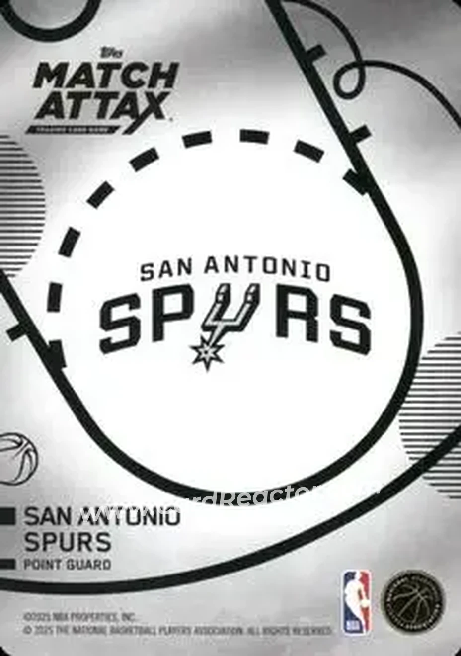 2025-26 Topps Match Attax #117 - De'Aaron Fox - San Antonio Spurs - Back