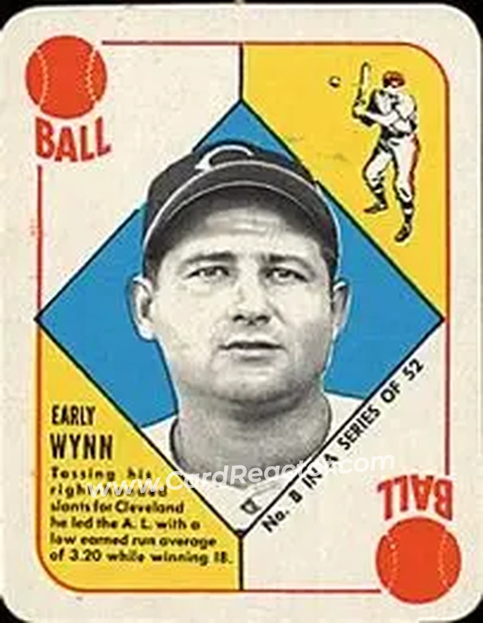 1951 Topps Red Backs #8 - Early Wynn - Cleveland Indians