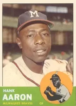 1963 Topps #390 - Hank Aaron - Milwaukee Braves