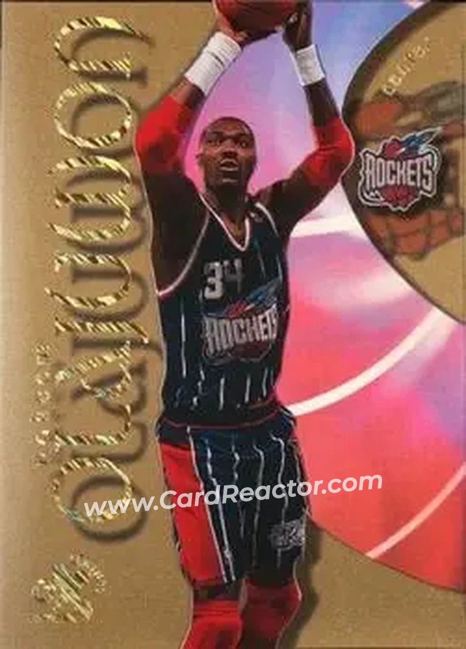 1998-99 SkyBox E-X Century - Essential Credentials Future #36 - Hakeem Olajuwon - Houston Rockets - Front 1998-99 SkyBox E-X Century - Essential Credentials Future #36 - Hakeem Olajuwon - Houston Rockets - Front