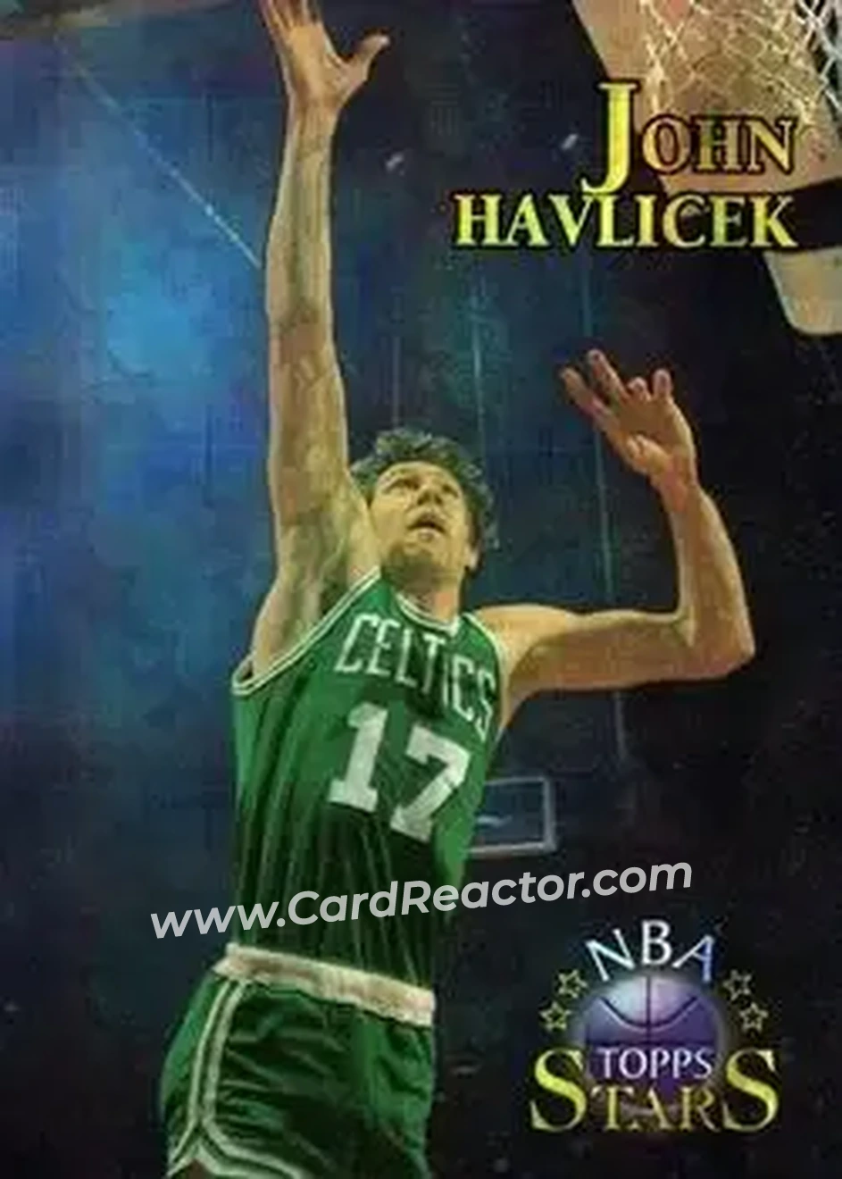 1996-97 Topps Stars - Finest Atomic Refractors #20 - John Havlicek - Boston Celtics