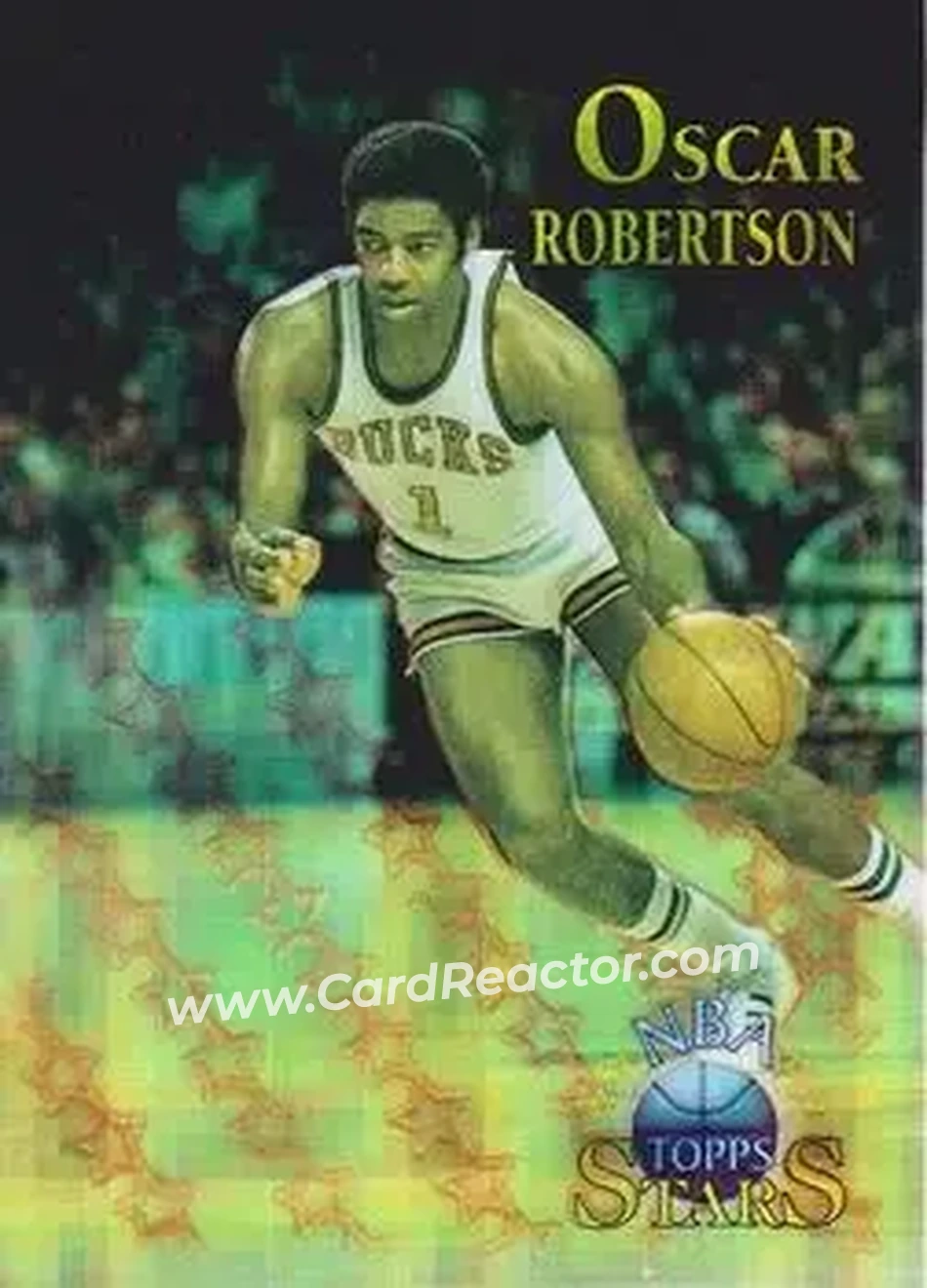 1996-97 Topps Stars - Finest Atomic Refractors #38 - Oscar Robertson - Milwaukee Bucks