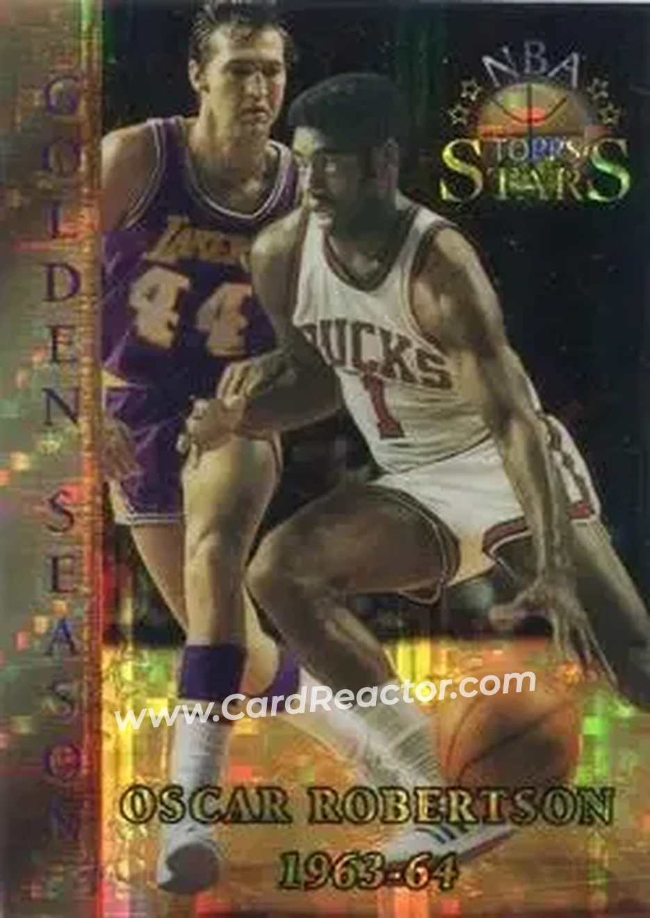 1996-97 Topps Stars - Finest Atomic Refractors #88 - Oscar Robertson - Milwaukee Bucks
