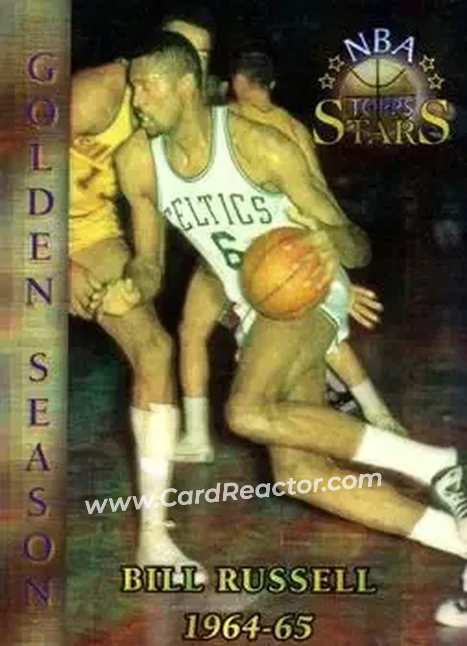 1996-97 Topps Stars - Finest Atomic Refractors #90 - Bill Russell - Boston Celtics